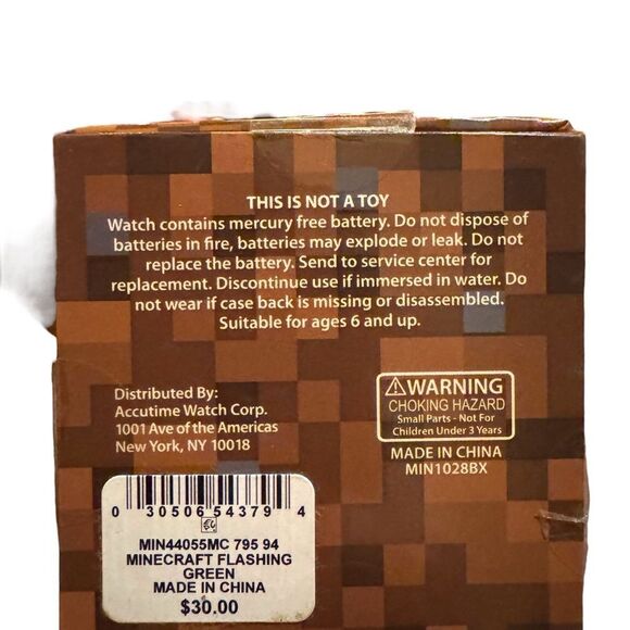 Accutime Kid's Minecraft Digital Black & Green Silicone Strap Watch 36x38mm - Picture 4 of 4